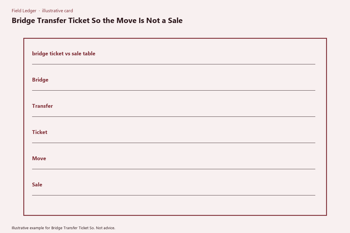 Diagram of bridge transfer ticket so folder fields