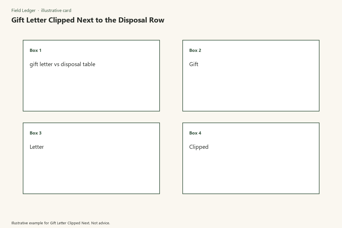Diagram of gift letter clipped next fields