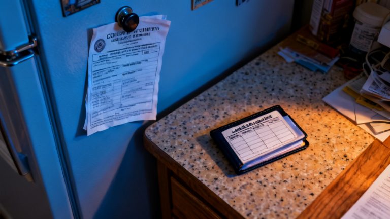 hardware wallet inventory card folder waiting on a hallway console
