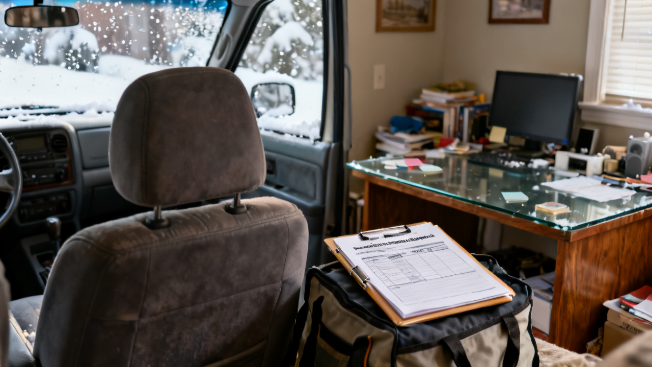 Household mudroom bench with stablecoin redemption memo kept folder