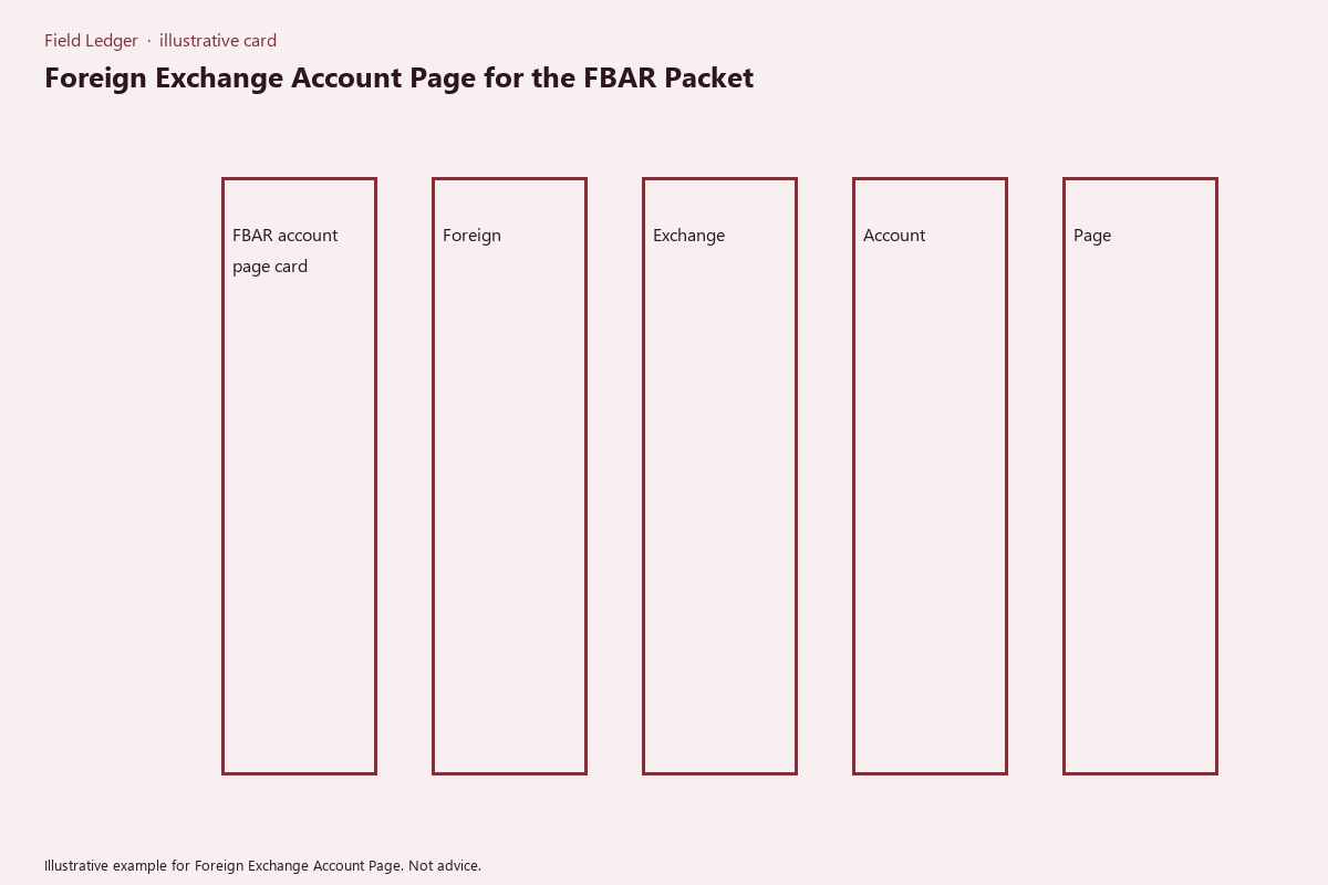 Diagram of foreign exchange account page fields