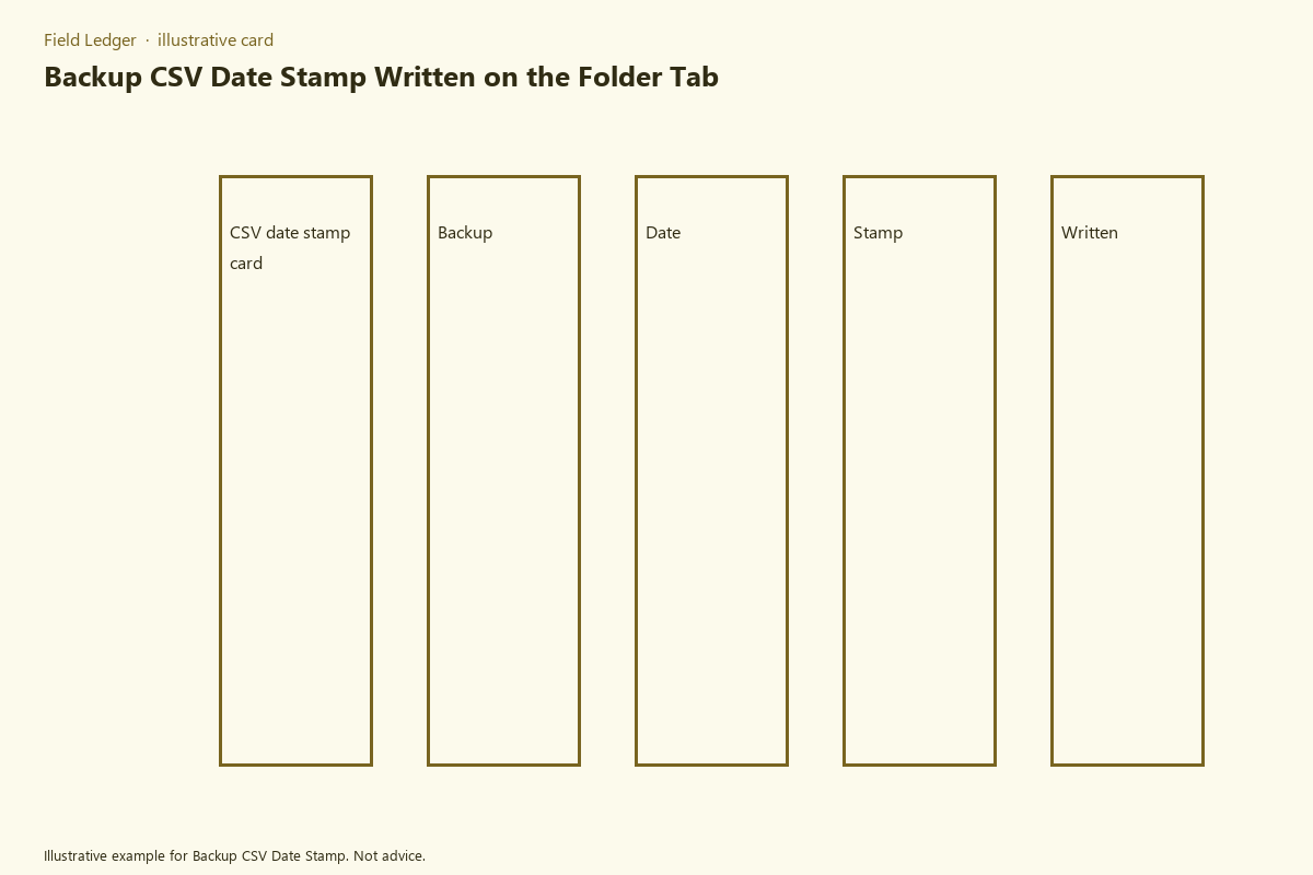 Diagram of backup csv date stamp folder fields