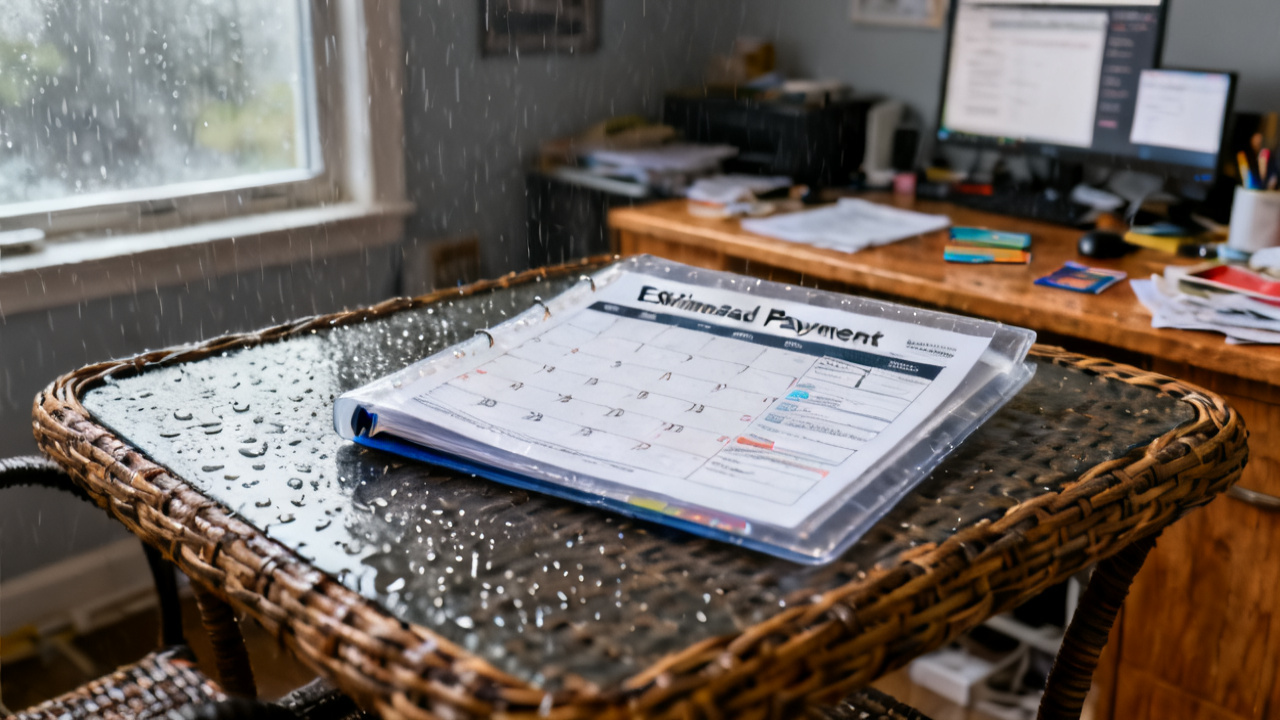 Estimated-Payment Calendar Sitting Gain scene at a window seat