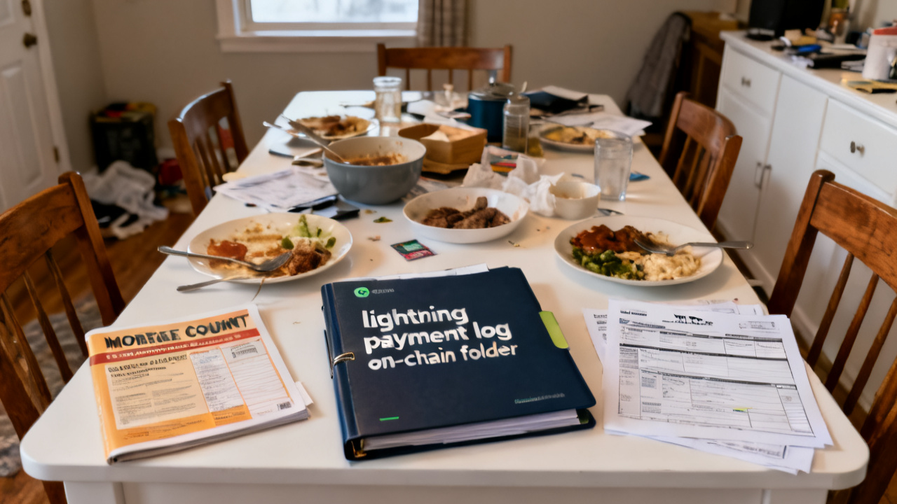 patio table setup for Lightning Payment Log On-Chain
