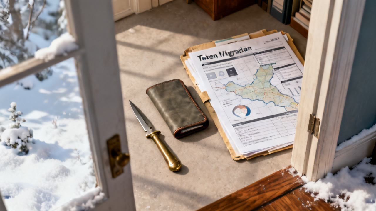Crop of token migration map old folder on window seat