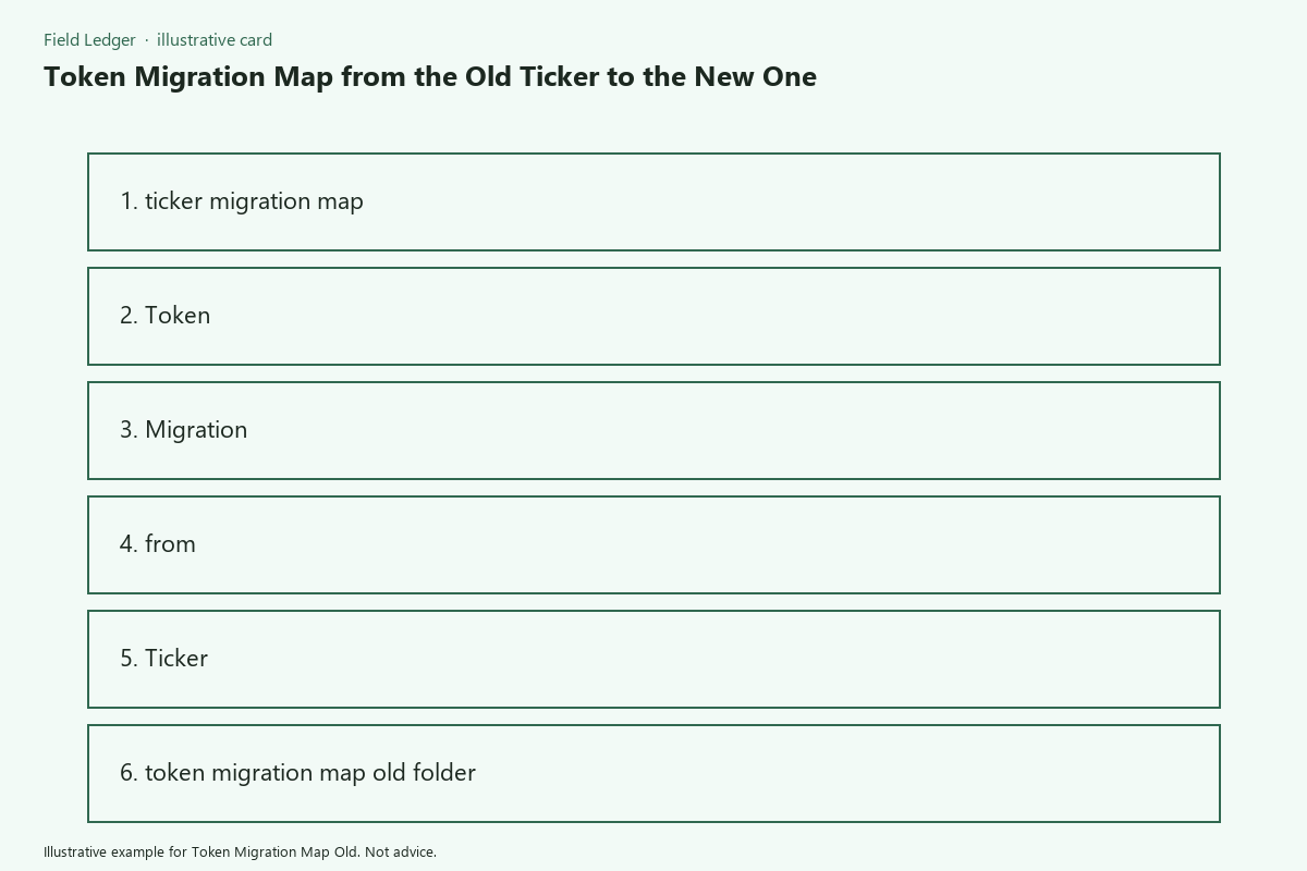 Diagram of token migration map old folder fields