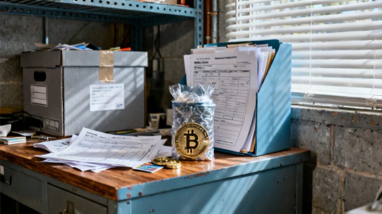 wrapped-token unwrap row disposal folder on a spare-room folding table