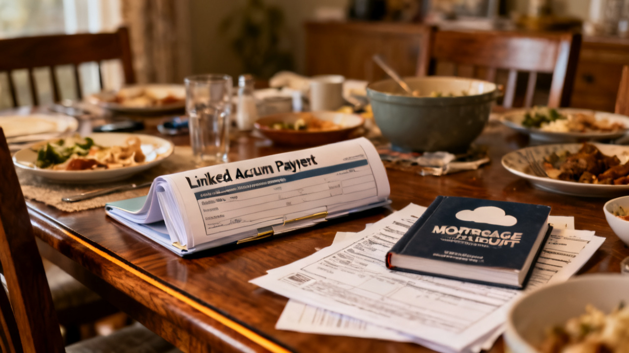 Linked-Account Rollup Payer Account scene at a sunroom wicker table