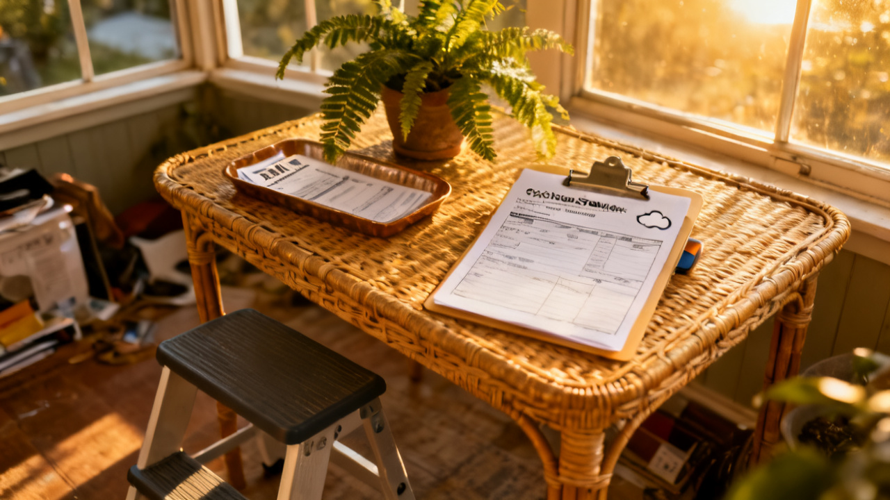 Household dining table with object-storage line data-transfer line folder