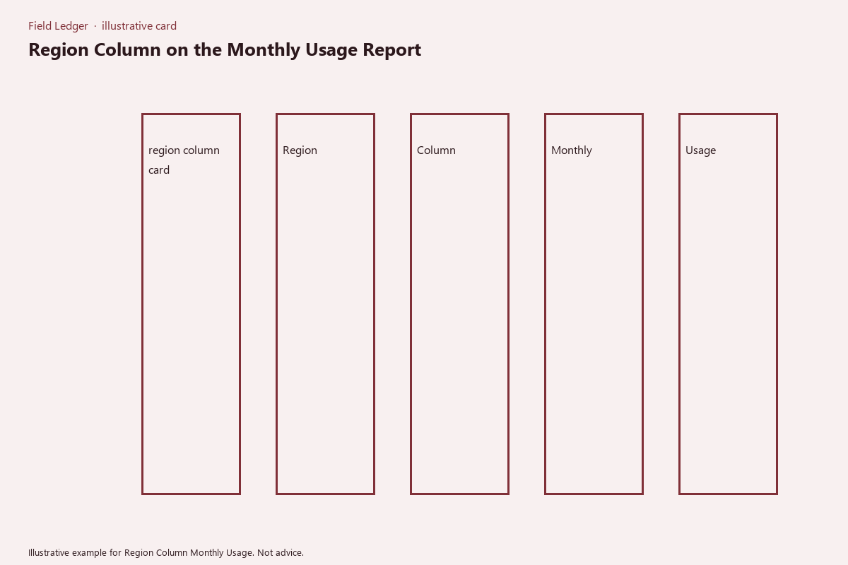 Diagram of region column monthly usage folder fields