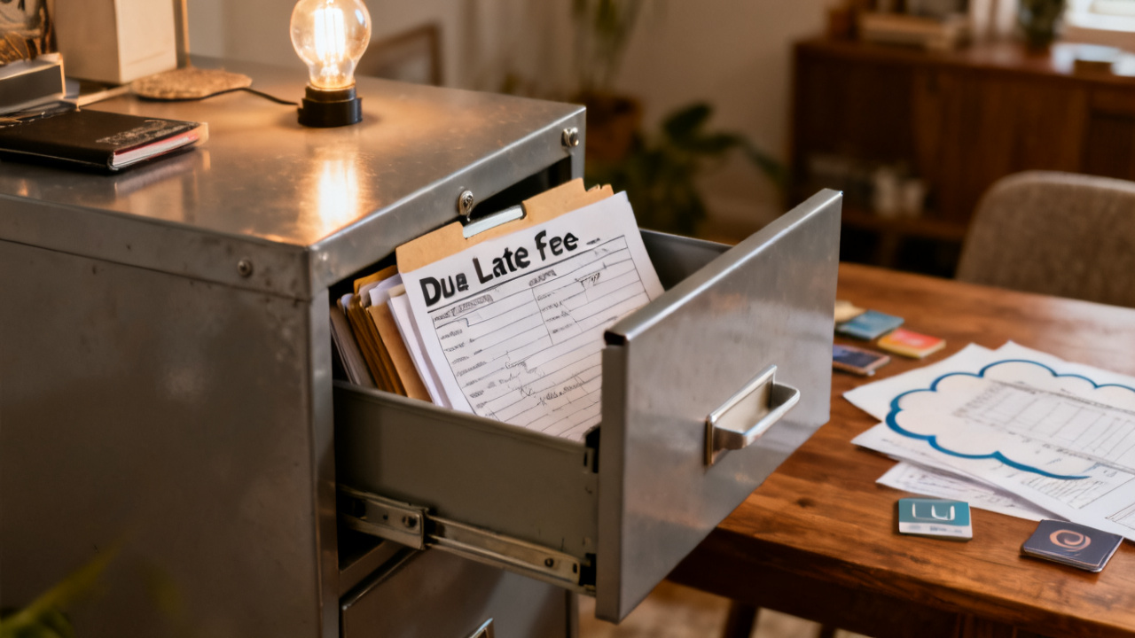 unlabeled tab with late-fee line appears due folder