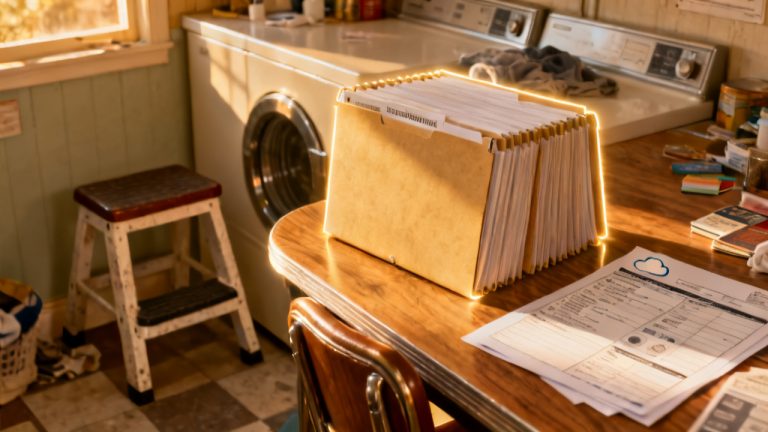 tag export columns allocation folder waiting on a laundry counter
