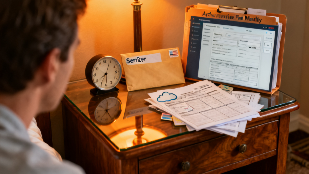 Household garage workbench with archive retrieval fee monthly folder