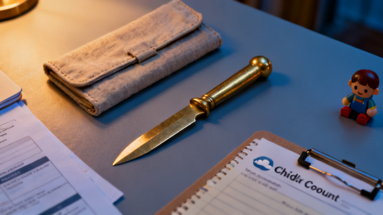 Crop of child account belong payer folder on sunroom wicker table