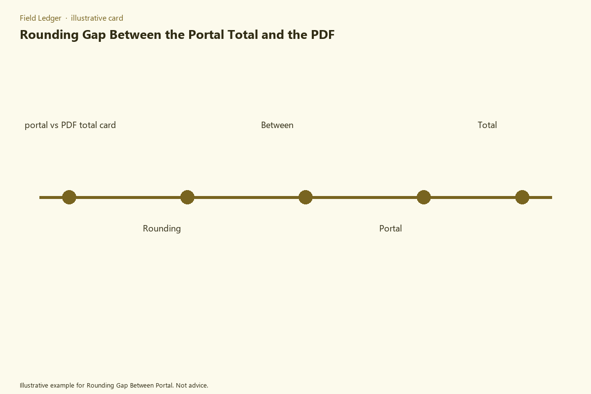 Diagram of rounding gap between portal folder fields