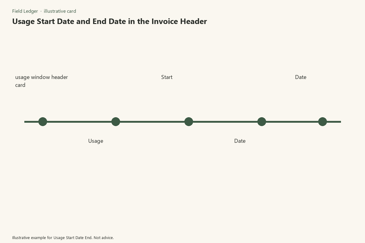 Illustrative field card for Usage Start Date End