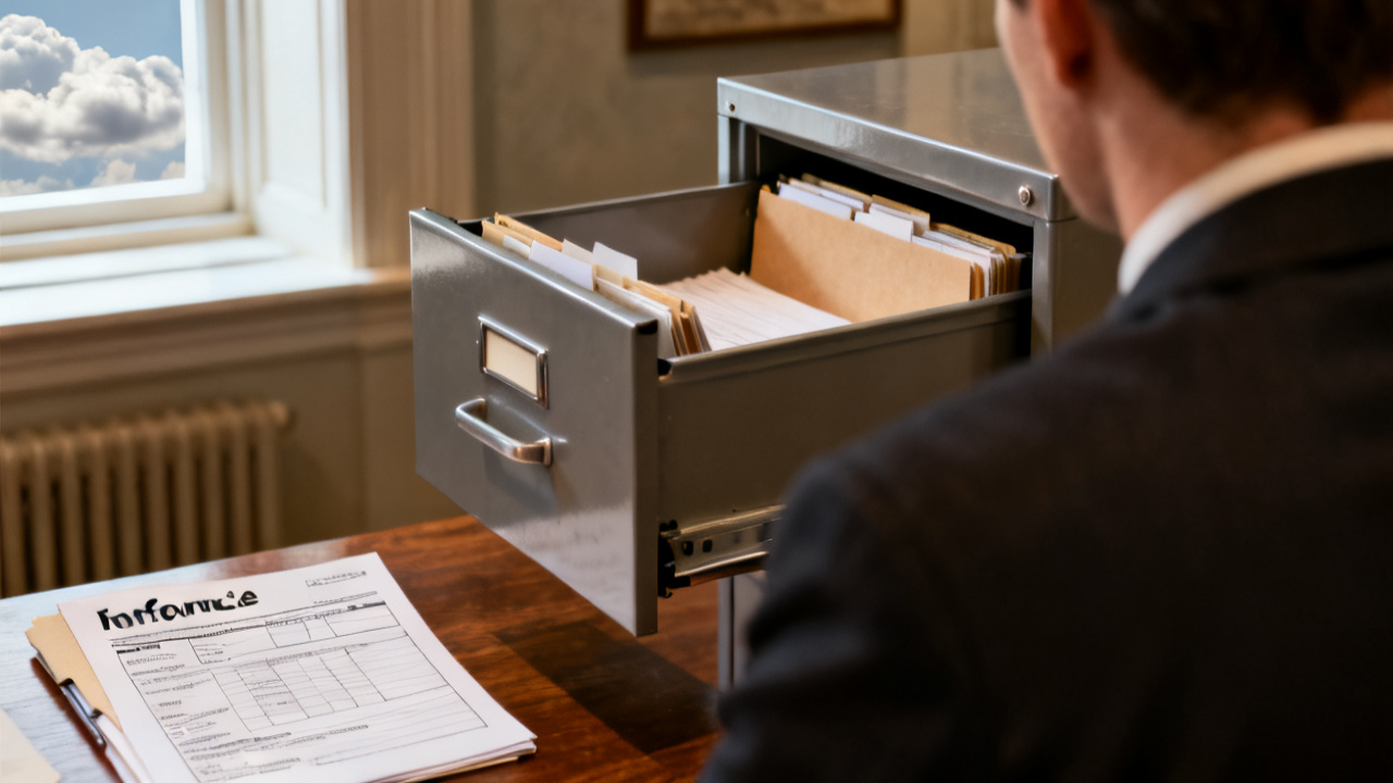 banker's box with vendor legal name invoice folder