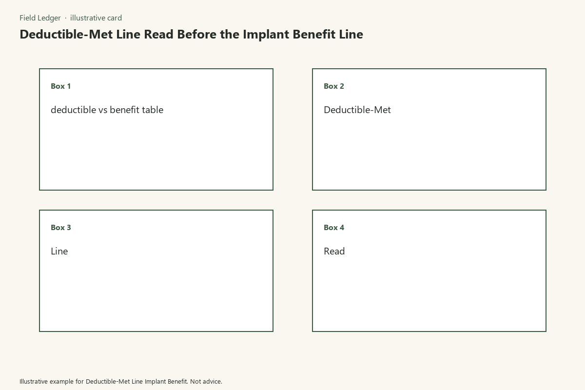 Diagram of deductible-met line implant benefit folder fields