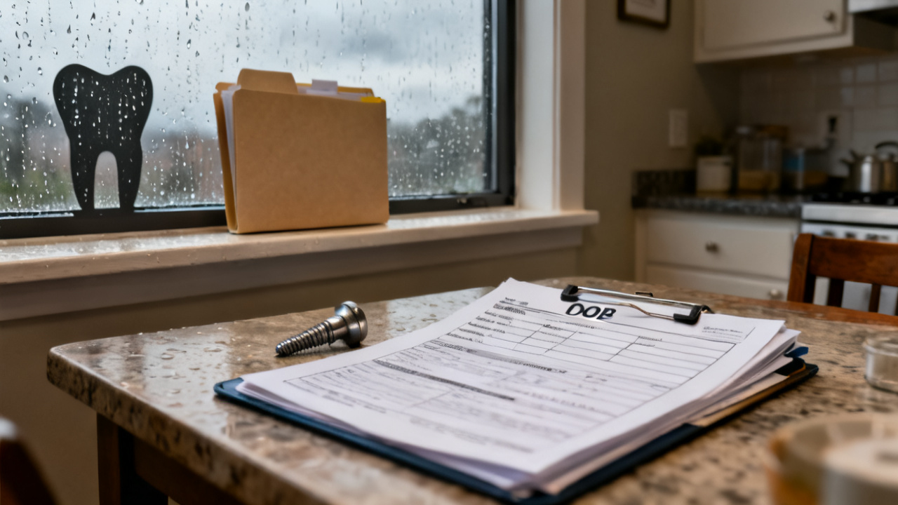 Crop of implant eob line set folder on kitchen table