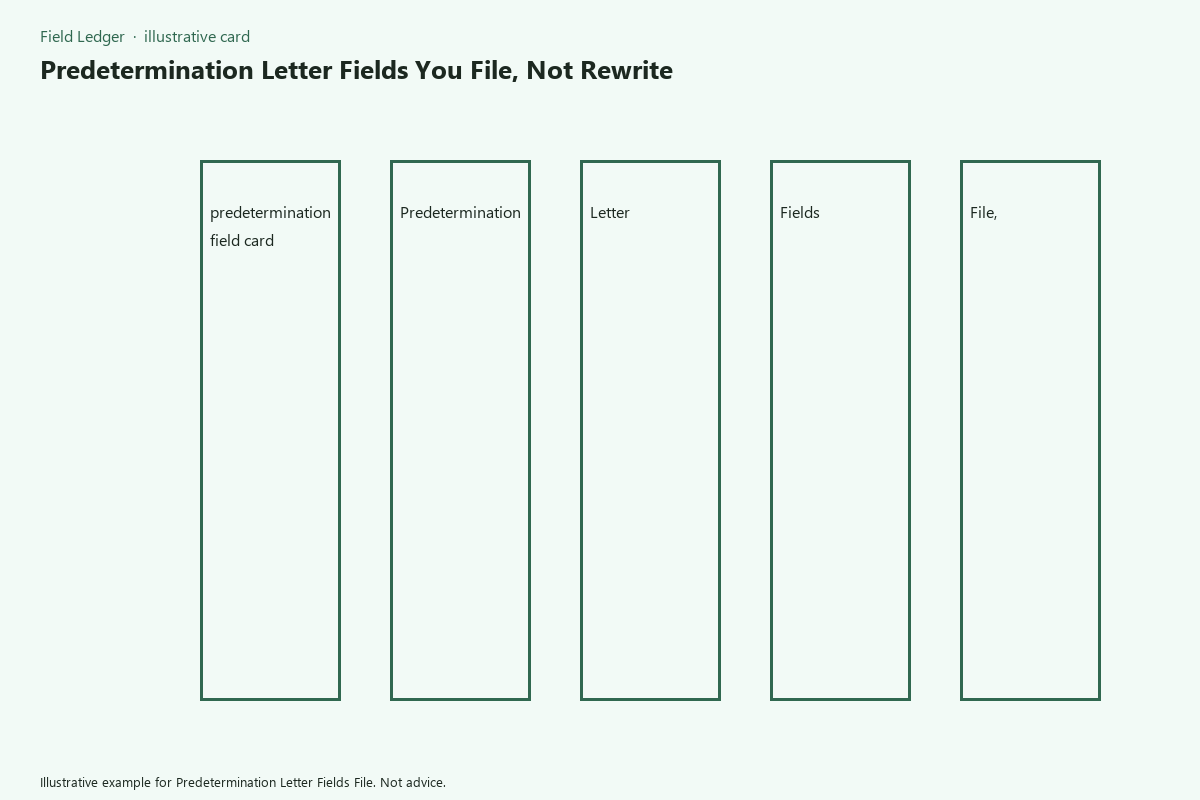 Predetermination Letter Fields File comparison card