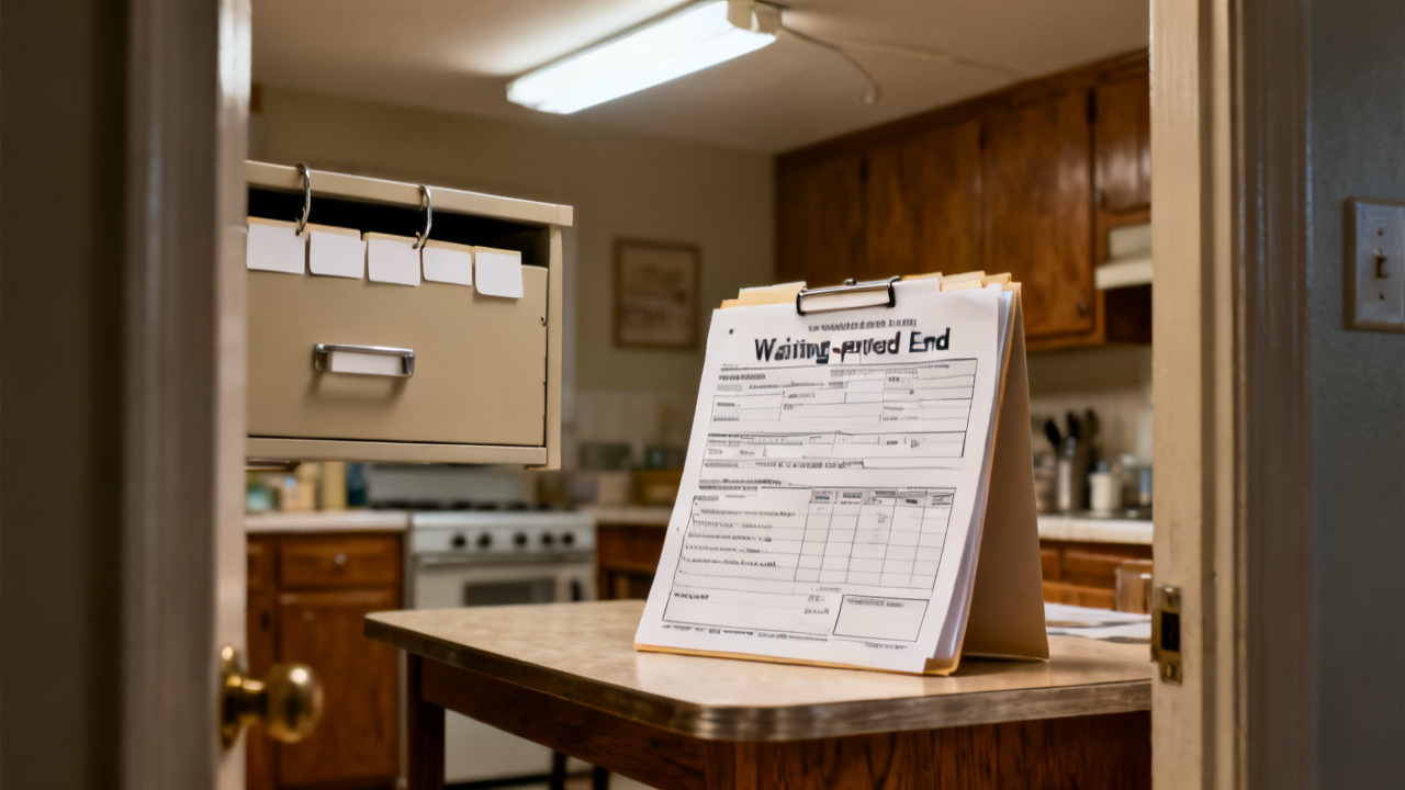 waiting-period end date printed folder beside a claim jacket