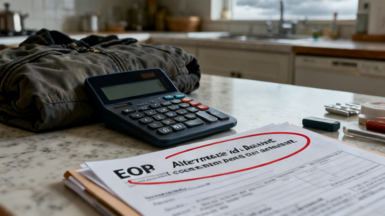 Still-life crop: alternate-benefit sentence circled eob folder