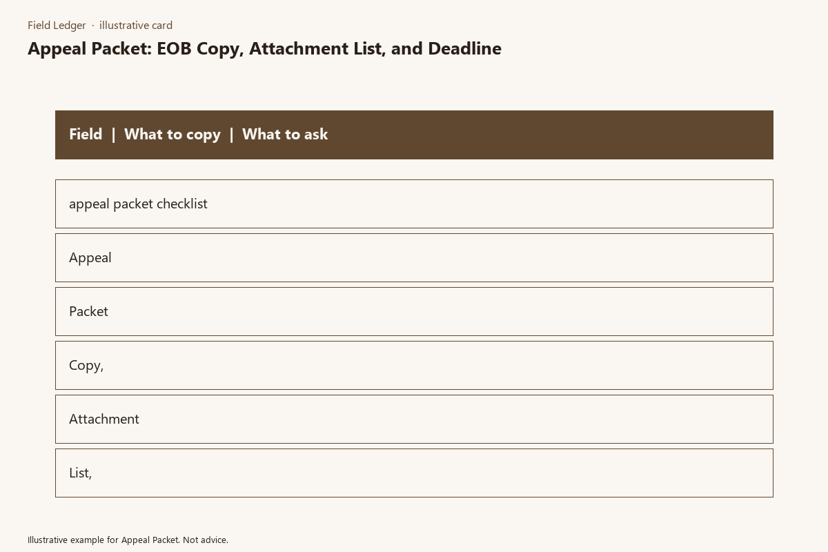 Diagram of appeal packet fields