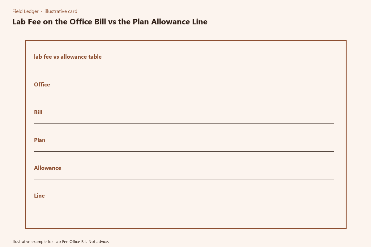 Illustrative field card for Lab Fee Office Bill