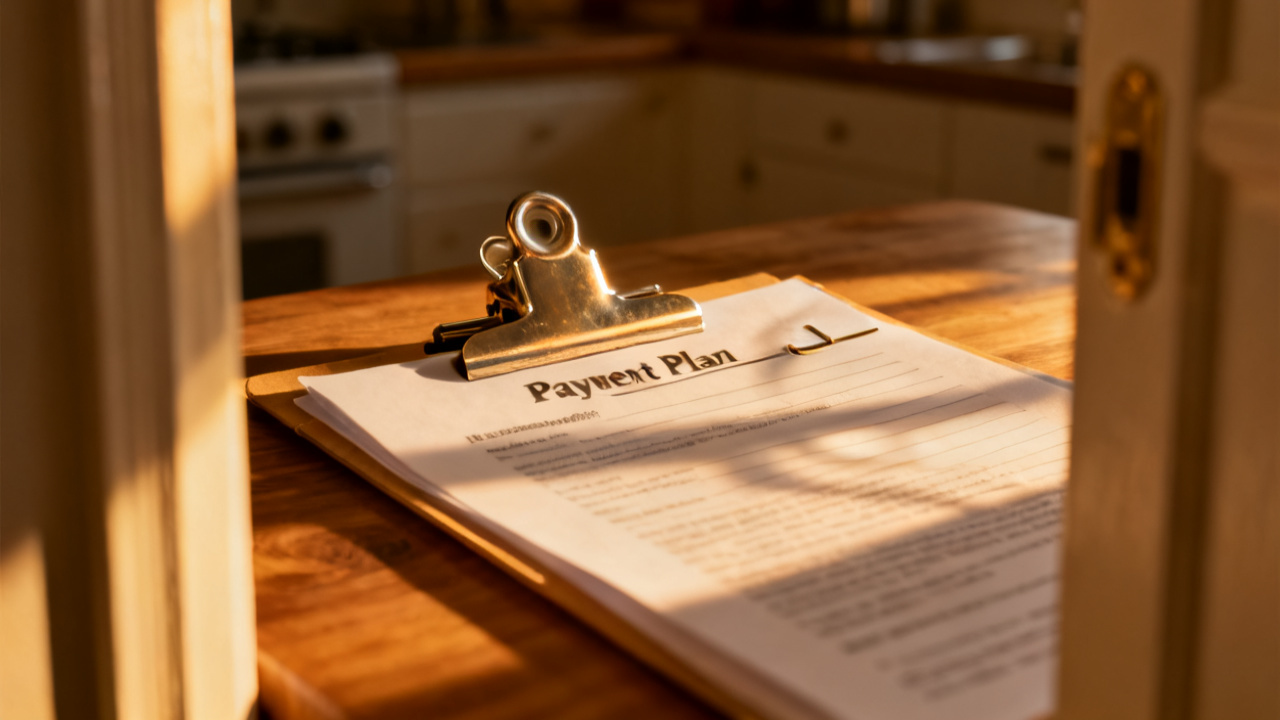 office payment-plan contract plan's folder beside a EOB envelope