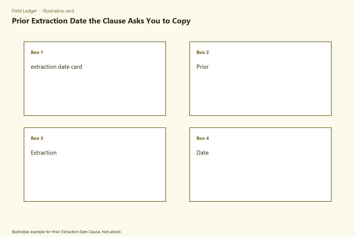 Illustrative field card for Prior Extraction Date Clause