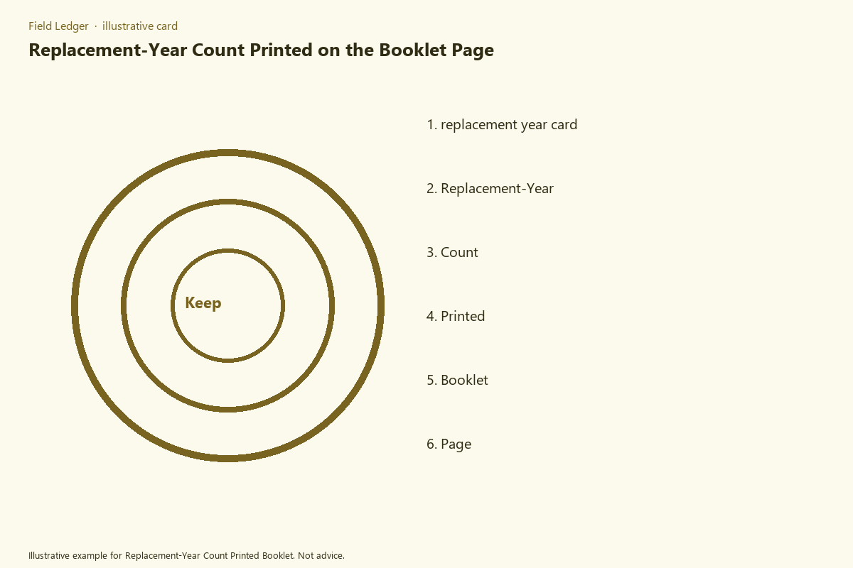 Diagram of replacement-year count printed booklet folder fields