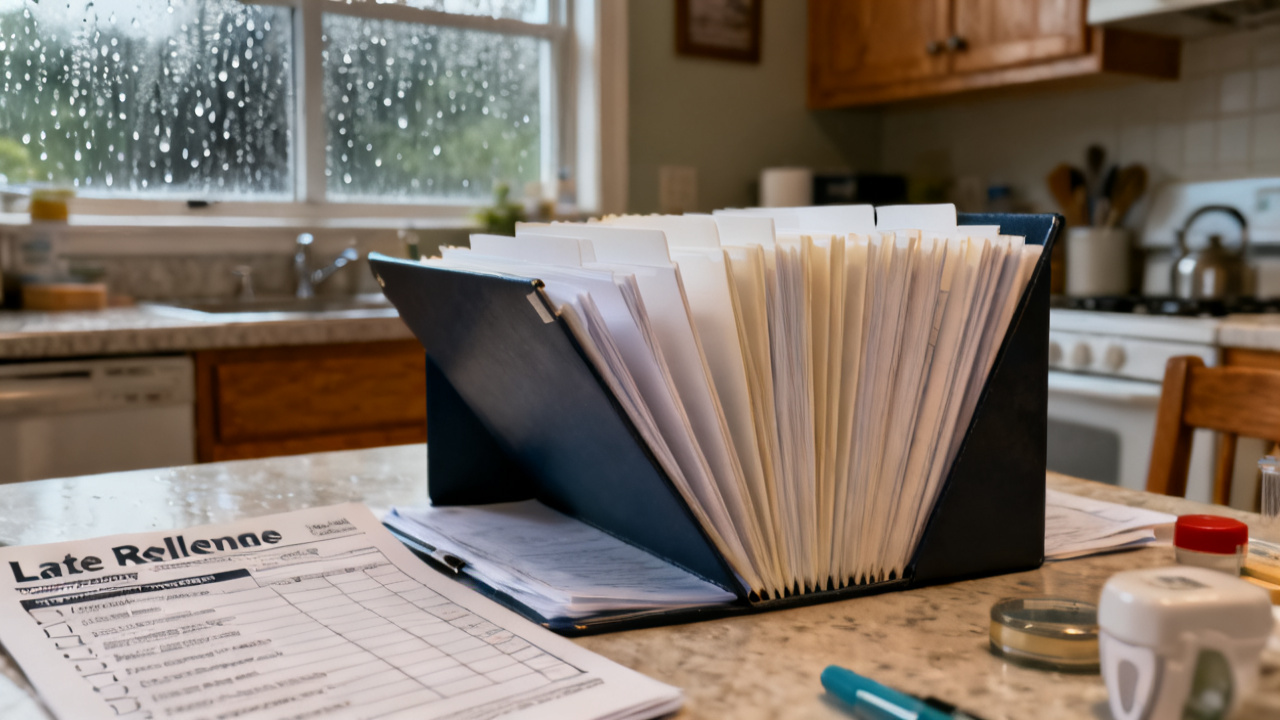 late-enrollee form checklist implant close-up, unlabeled
