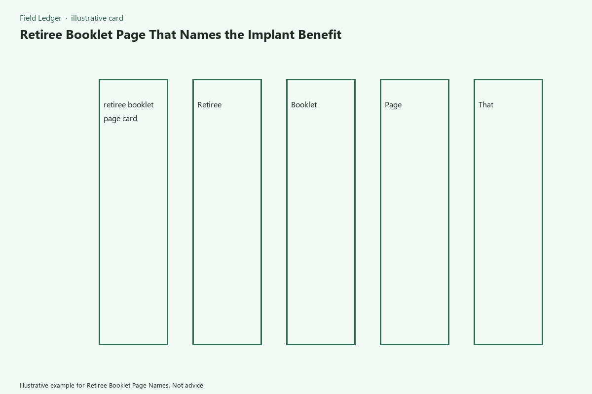 Illustrative field card for Retiree Booklet Page Names